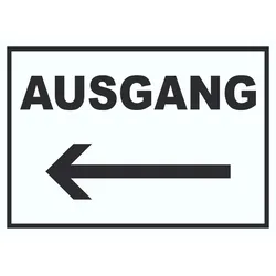 Ausgang Pfeil links Schild A6 (105x148mm)