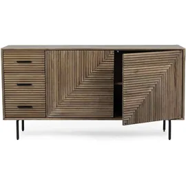 BIZZOTTO Sideboard Stanwood 200 x 85 x 45 cm Beige / Schwarz