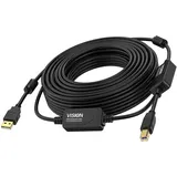 Vision USB-A auf USB-B 10 m Schwarz