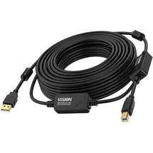 Vision USB-A auf USB-B 10 m Schwarz