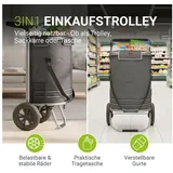 Juskys 3in1 Einkaufstrolley Grau 56 L