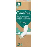 Carefree Organic Cotton Topsheet Long (24 Stück), aus 100% zertifizierter Bio-Baumwolle für ein natürliches, trockenes Gefühl, Größe Long