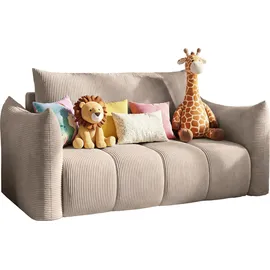 WFL GROUP Schlafsofa Lilo 120 x 86 x 101 cm Cordstoff beige
