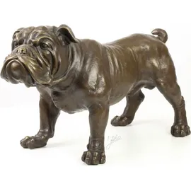 Casa Padrino Luxus Bronzefigur Englische Bulldogge Bronze 54,5 x 24,1 x H. 31 cm - Dekofigur