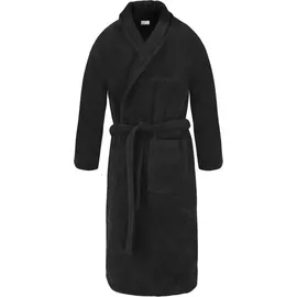 Normani Unisex Baumwoll-Bademantel 450 g/m2 Flee in Schwarz | Gr.: XXL