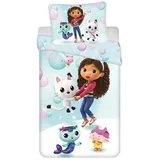 Jerry Fabrics Gabby's Dollhouse Bettbezug und Kissenbezug für Einzelbett Set 140 x 200 + 70 x 90 cm Öko Tex aus Polyester mit Reißverschluss