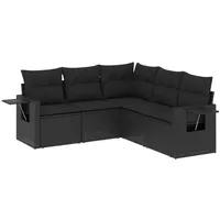 vidaXL Garten-Lounge-Set 5-tlg. schwarz