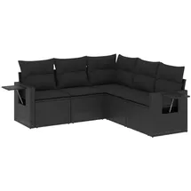 vidaXL Garten-Lounge-Set 5-tlg. schwarz