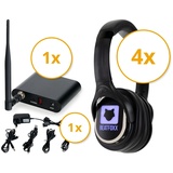 Beatfoxx SCBS-41 Silent Disco V2 Band Set mit 4 Kopfhörern und 1 Sender