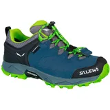 Salewa JR MTN Trainer Waterproof Kinder Schuhe, Farbe:dark denim/cactus