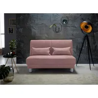 Schlafsofa INOSIGN "Gina" Sofas Gr. B/H/T: 120cm x 86cm x 195cm, Chenille, rosa (flamingo) mit einem Handgriff vom Sofa zum Bett