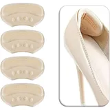 VivoFoot 4 Stück fersenpolster, Fersenschutz, Dicke Einlagen und Füllungen für zu große Schuhe,Fersenkissen für Schuhe, Selbstklebende Fersenhalter gegen Blasen & Reibung (Beige, 6mm)