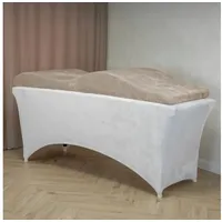 STM Company Massageliege Wellen-Matratze (Curved Lash Topper) mit Memory Schaum (180x60 cm / 190x70 cm, Mit Veloursbezug), ohne Kosmetikliege, ideal für Wimpernverlängerungen, PMU beige 190x70 cm