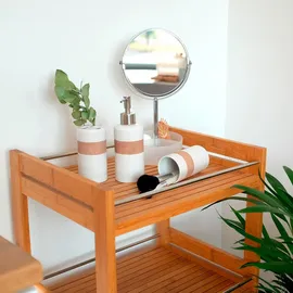 Zeller Bad-Rollwagen Bambus/Metall 76 cm x 38 cm x 45,7 cm Natur