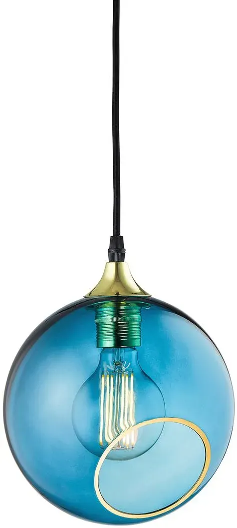 DESIGN BY US Design Hängelampe Ballroom, dimmbar, blau, für Wohn- / Esszimmer, Metall, Design, Pendelleuchte - 20 cm - 20 cm - 270 cm