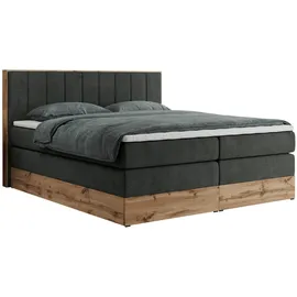 MKS Boxspringbett 160 x 200 cm H4 Dunkelgrau
