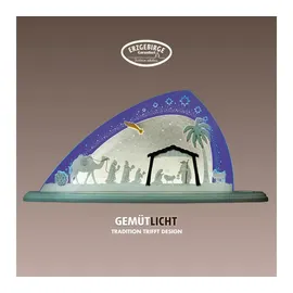 weigla günter gläser leuchtenherstellung weigla - Schwibbogen Erzgebirge I Motiv Christi Geburt I Dekoleuchte I LED-Lichterbogen Weihnachten I Größe 47 x 22 x 8,2 cm I Inklusive Beleuchtung I Weihnachtsdeko innen I aus Holz & Acryl