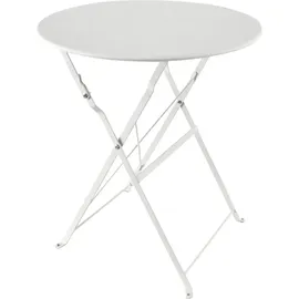 Hti-Living Gartentisch Ø 55 x 68 cm Creme/Weiß