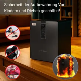 Extralink Lock Star XP-70 Elektronischer Safe mit Code und Fingerabdruck Tresor - Schwarz