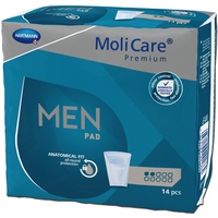 MoliCare Premium MEN PAD, Inkontinenz-Einlage für Männer bei Blasenschwäche, v-förmige Passform, 2 Tropfen, 12x14 Stück