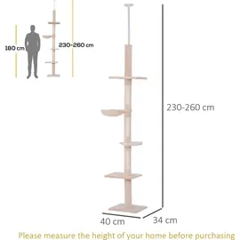 PawHut Kratzbaum 40 x 34 x 230-260 cm