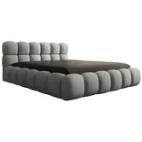 luxusbetten24 Designer Polsterbett Boston Bouclé mit Stauraum - 140x200 - Hellgrau - Luxusbetten24 - 2 Jahre Gewährleistung - mind. 14 Tage Rückgaberecht - Grau - 140x200