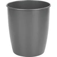 MetroDecor mDesign Mülleimer Abfalleimer Papierkorb Badmülleimer Rund Metall Dunkelgrau