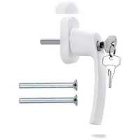 ID Dinkel Abschließbare Fenstergriffe 10 Stück Aluminium Terrassentür Griff Balkontürgriff Fenstergriffe weiß