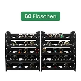 ARTECSIS Weinregal 60 Flaschen Schwarz