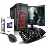 6-Kern Gaming Komplett PC+ 22" TFT GTX 1050 8GB 1TB Computer Windows 10 Sharkoon