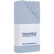 Blumtal Spannbettlaken Baumwolle 140 x 200 cm blau