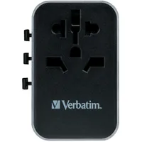 Verbatim Adapter UTA-04, 100-250V, 3x USB Typ-A, 2x USB Typ-C, PD/QC, schwarz
