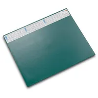 Läufer Schreibunterlage Durella DS Schreibtischunterlage mit transparenter Auflage und Kalender, rutschfeste 52 x 65cm, grün