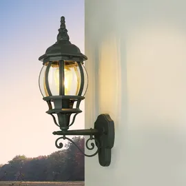 Licht-Erlebnisse Außen Wandlampe (B)15.5 x H:54 cm Laterne nostalgisch Rustikale Außenleuchte Wand Grau IP23 Garten Haus - Gr.: onesize