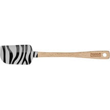Kaiser Go wild Teigschaber Dough Scraper 23 x 4 cm, 100% Silikon, Holzgriff, hitzebeständig, Silikonschaber, zebramuster