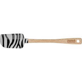 Kaiser Go wild Teigschaber Dough Scraper 23 x 4 cm, 100% Silikon, Holzgriff, hitzebeständig, Silikonschaber, zebramuster