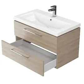 Cersanit Lara mit Waschbecken, 80 cm, Nussbaum - Weiß/Braun