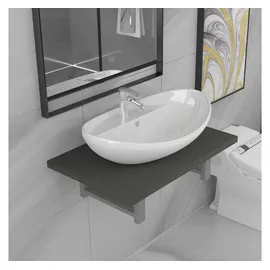 vidaXL Badmöbel-Set 2-tlg. Grau