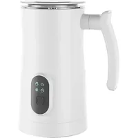 Elektrischer Milchaufschäumer Edelstahl 4 in 1 Heiß-/Kaltschaumbereiter Geräuschloser Betrieb 400W Antihaft-Innenraum 11.84oz/350ml Automatische... - Schwarz/Weiß