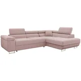 Mirjan24 Eckcouch Cord 2-Sitzer Rosa