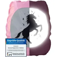 EANAGO Premium Regenschutz >EINHORN< für Schulranzen und Rucksack - mit großem Sicherheitsreflektor - 100% wasserdicht - universell passend - Regenschutz/Regenüberzug/Regenhülle - Einheitsgröße
