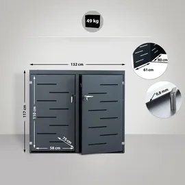 CLP Tanis für 2-3 Mülltonnen bis 240 l 132 x 80 x 116 cm anthrazit