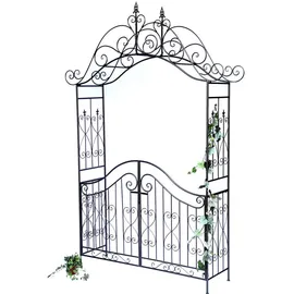 DanDiBo Ambiente Rosenbogen mit Tor Pforte 282 x 160 cm Grau