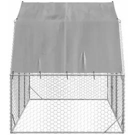vidaXL Hühnerstall mit Dach 250 x 200 x 225 cm silber