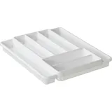 Rotho Domino Besteckkasten mit 7 Fächern 39,7 x 34,1 x 5,1 cm Kunststoff weiß