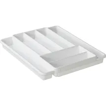 Rotho Domino Besteckkasten mit 7 Fächern 39,7 x 34,1 x 5,1 cm Kunststoff weiß