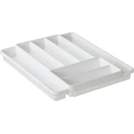 Rotho Domino Besteckkasten mit 7 Fächern 39,7 x 34,1 x 5,1 cm Kunststoff weiß