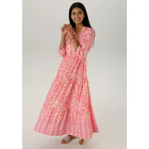 Aniston SELECTED Maxikleid Ethno-Musterung Rot/Orange/Pink 40