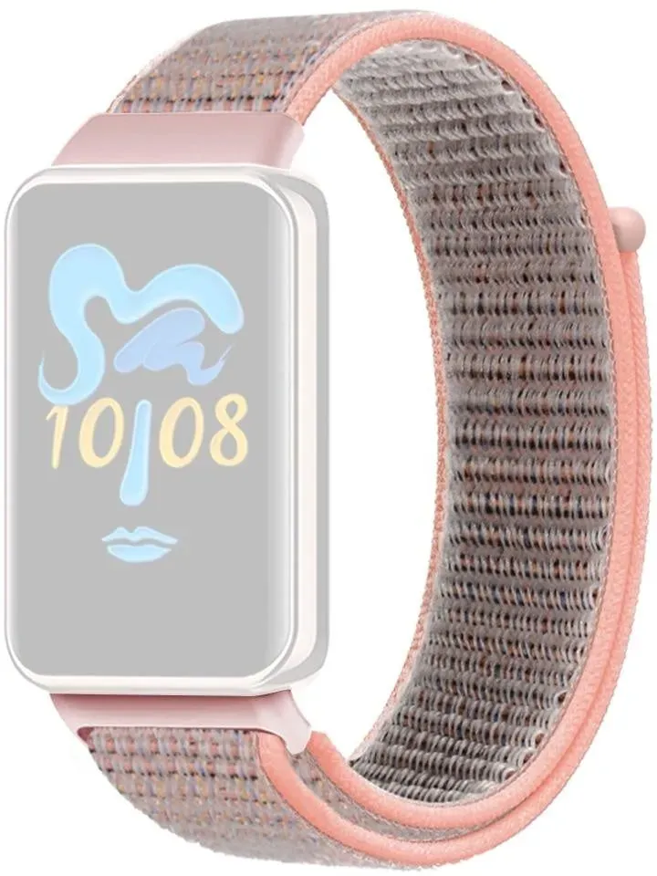 Strap-it Honor Band 10 Armband Nylon für Honor Band 10 - Rosa - Klettverschluss