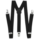axy Hosenträger Kinder Jungen Hosenträger (1-St) Kinder 7-12 Jahre, 3 Stabile Clips Y-Form 2,5cm Breit verstellbar schwarz